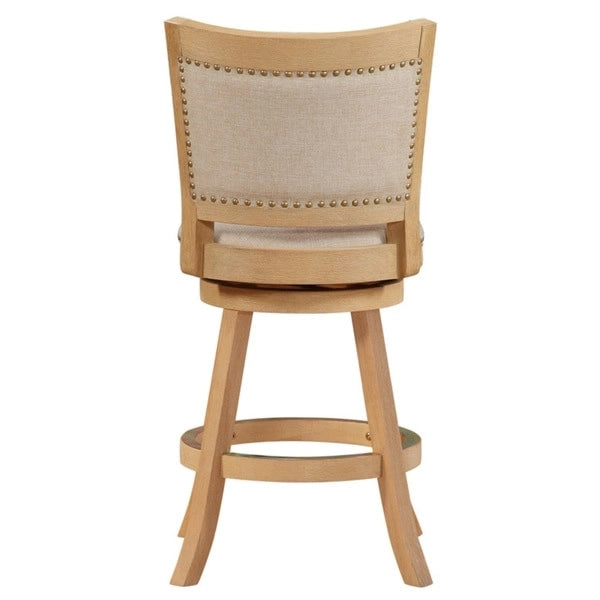Tabouret de bar pivotant en bois Melrose à dossier haut