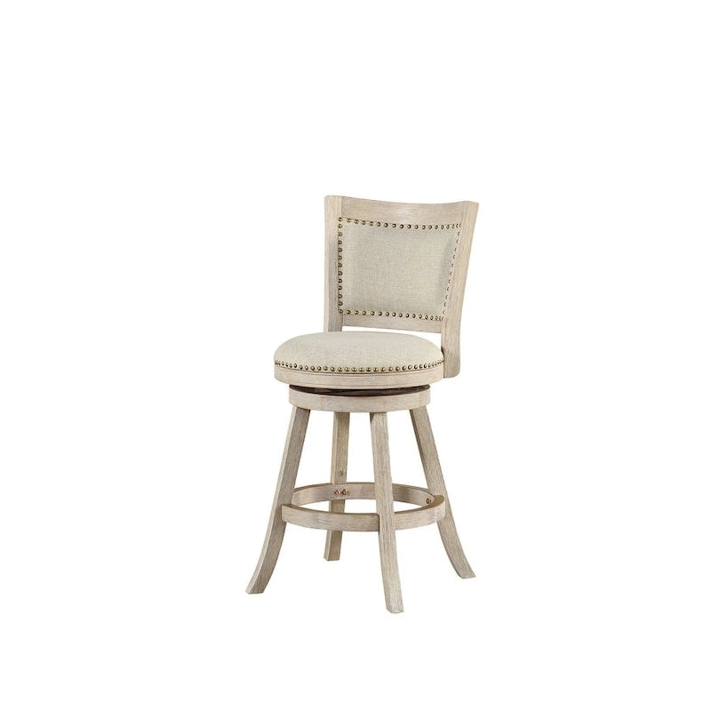 Tabouret de bar pivotant en bois Melrose à dossier haut