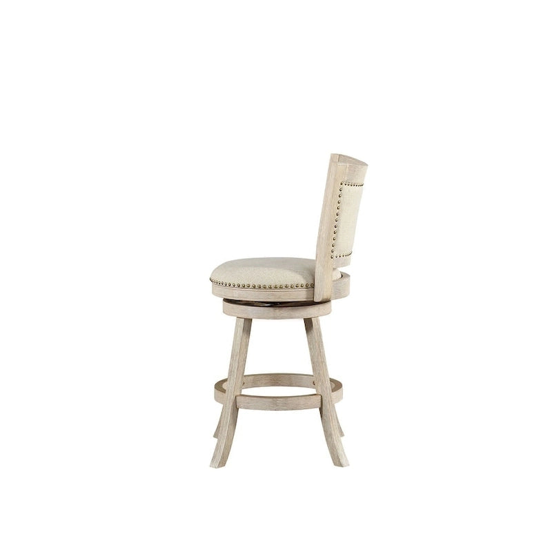 Tabouret de bar pivotant en bois Melrose à dossier haut