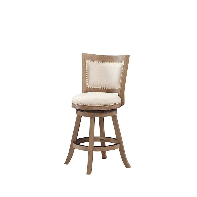 Tabouret de bar pivotant en bois Melrose à dossier haut