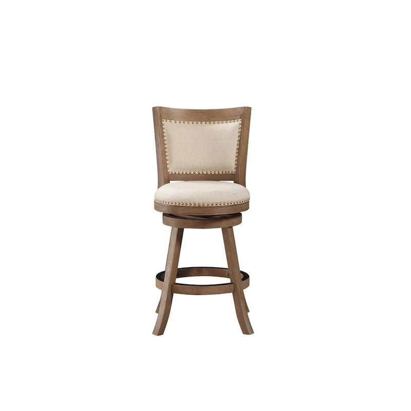 Tabouret de bar pivotant en bois Melrose à dossier haut