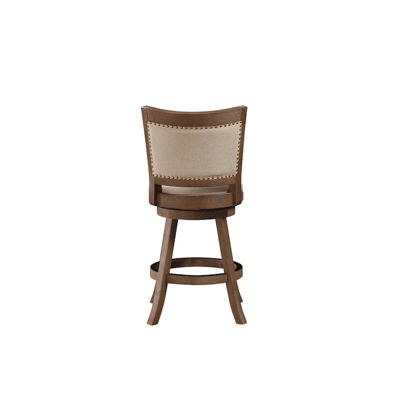 Tabouret de bar pivotant en bois Melrose à dossier haut