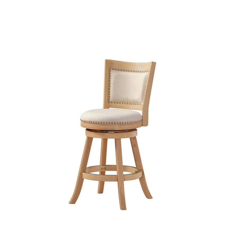 Tabouret de bar pivotant en bois Melrose à dossier haut