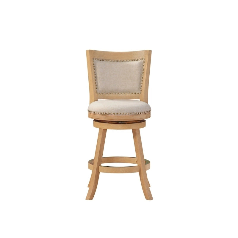 Tabouret de bar pivotant en bois Melrose à dossier haut