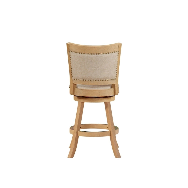 Tabouret de bar pivotant en bois Melrose à dossier haut