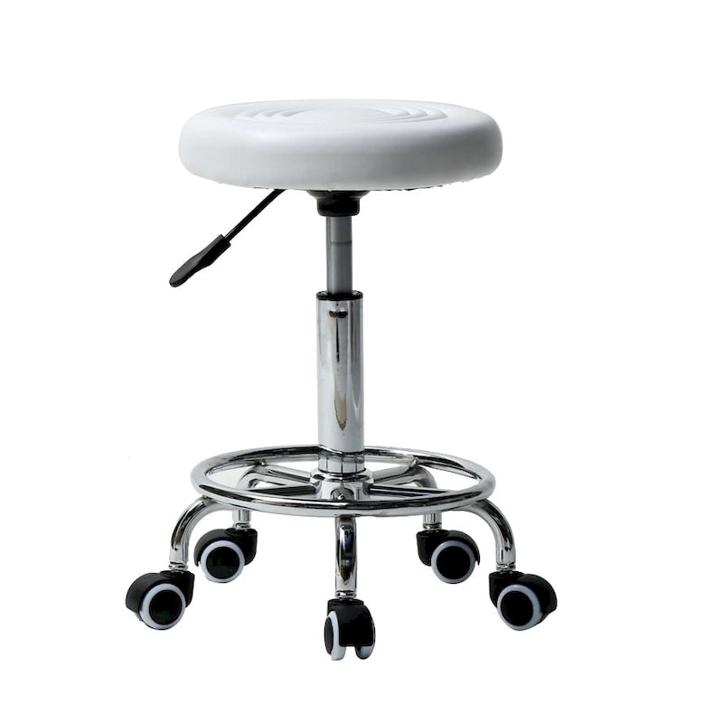 Tabouret de bar pivotant et réglable à roulettes pour salon de beauté, massage, tatouage et soins du visage.
