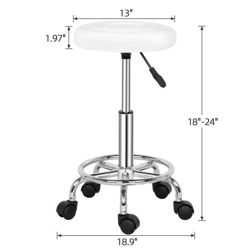Tabouret de bar pivotant et réglable à roulettes pour salon de beauté, massage, tatouage et soins du visage.