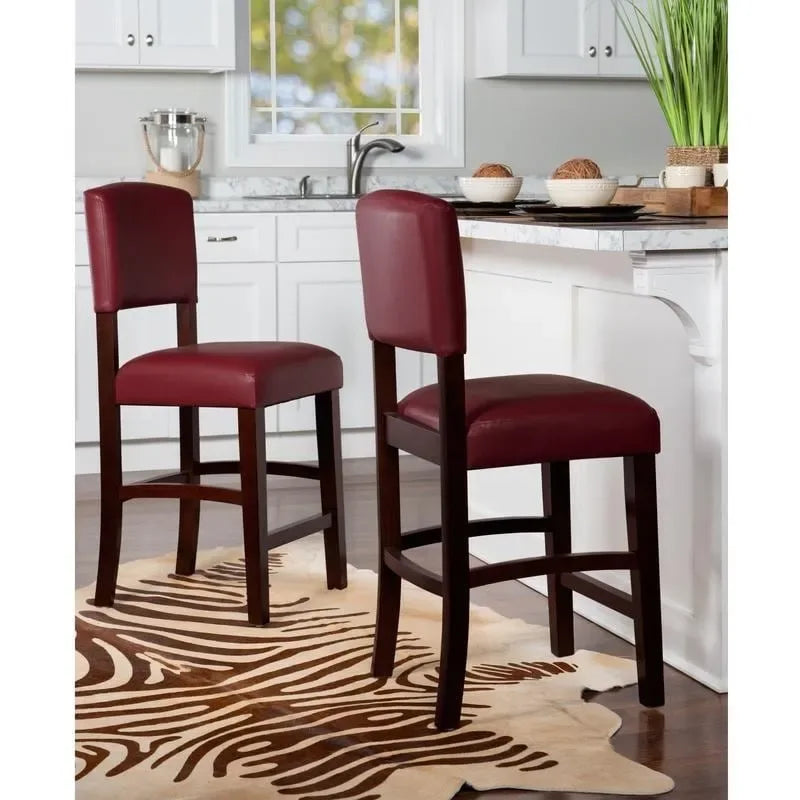 Tabouret de bar fixe Linon Monte Carlo, vinyle rouge foncé - Non disponible