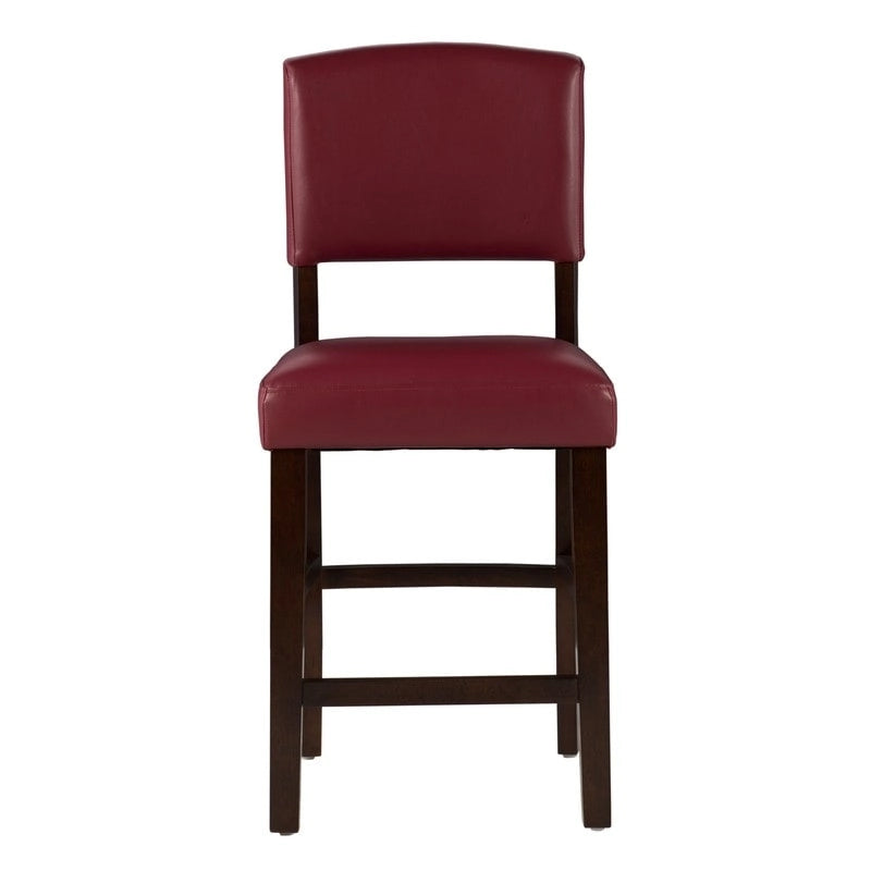 Tabouret de bar fixe Linon Monte Carlo, vinyle rouge foncé - Non disponible