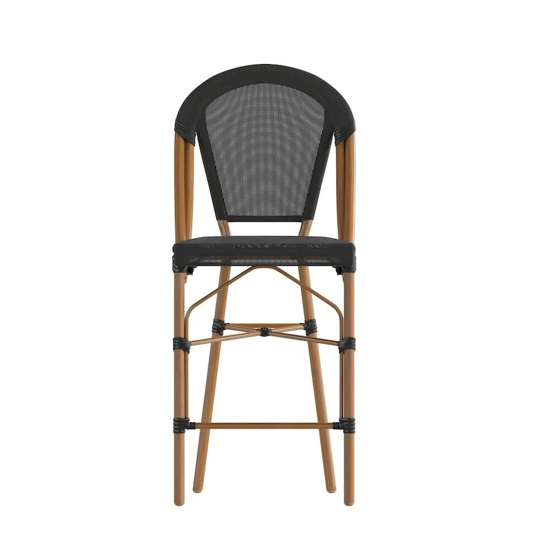 Lot de 2 chaises de bistro empilables avec structure en métal et assise en PE