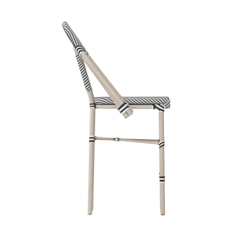 Lot de 2 chaises de bistro empilables avec structure en métal et assise en PE