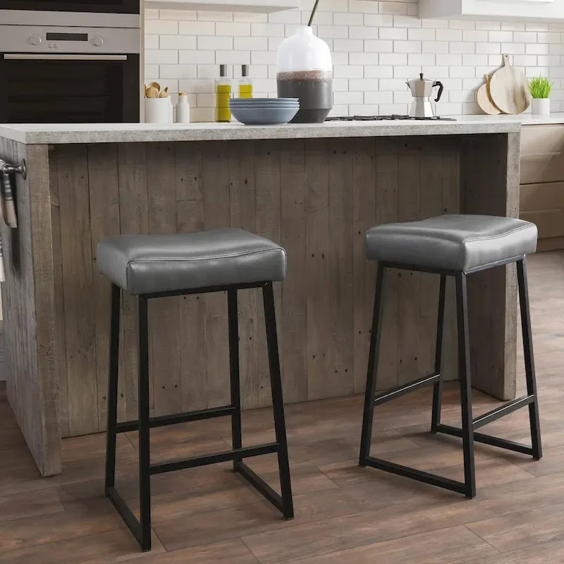 Amber 26 Counter Stool Smokey Grey (Set of 2) - Seat Height 26