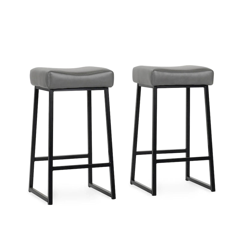 Tabouret de bar Amber 26 Gris fumé (lot de 2) - Hauteur d'assise 26