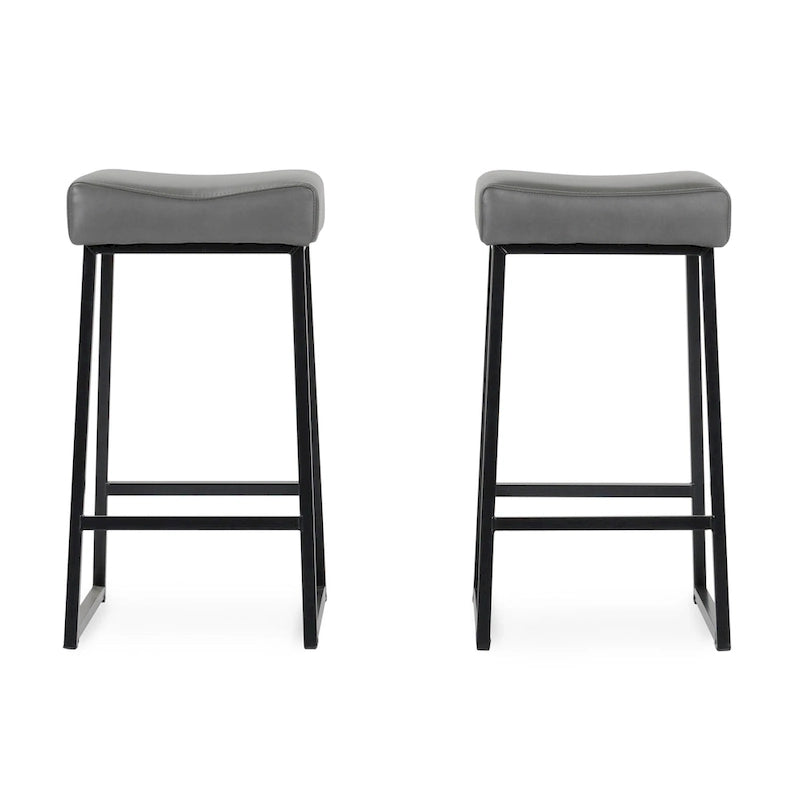 Tabouret de bar Amber 26 Gris fumé (lot de 2) - Hauteur d'assise 26