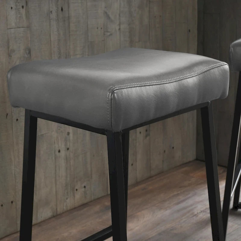 Tabouret de bar Amber 26 Gris fumé (lot de 2) - Hauteur d'assise 26
