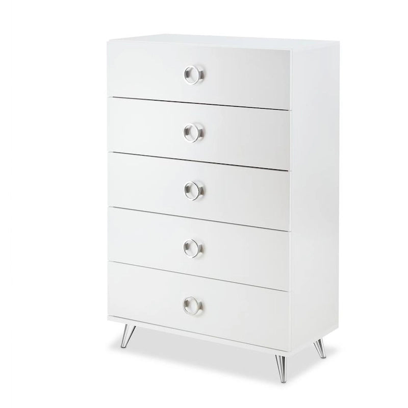 Commode rectangulaire moderne en bois à 5 tiroirs