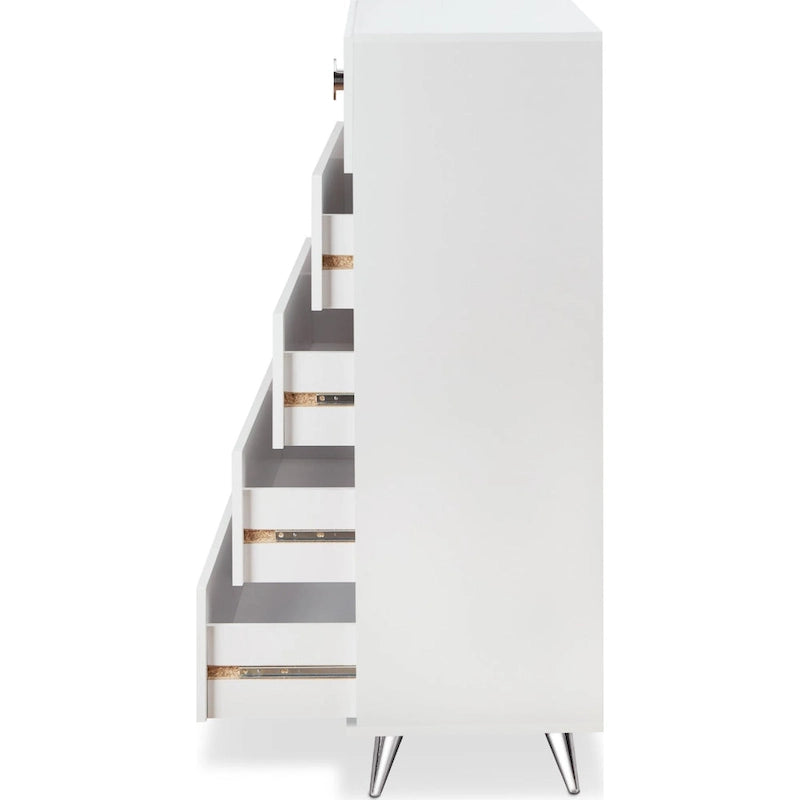 Commode rectangulaire moderne en bois à 5 tiroirs