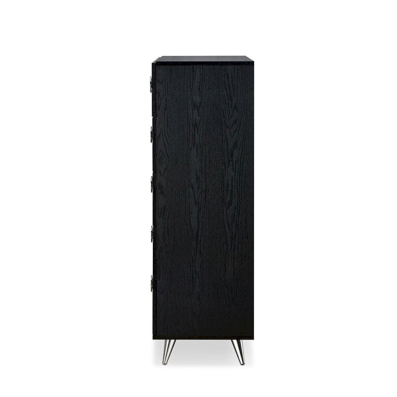 Commode rectangulaire moderne en bois à 5 tiroirs