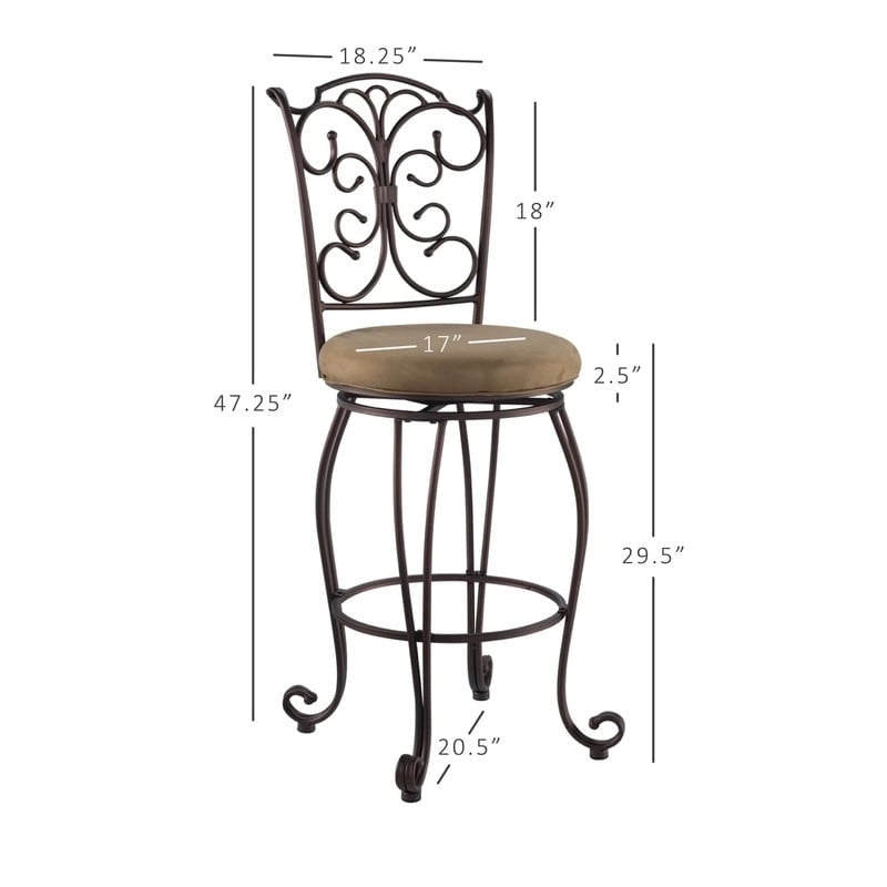 Tabouret de bar en métal Copper Grove Dubasari