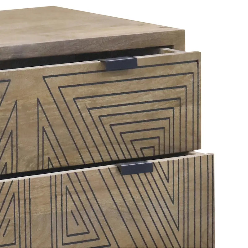 Commode miniature Bidi à 4 tiroirs, style moderne du milieu du siècle, par Furniture of America