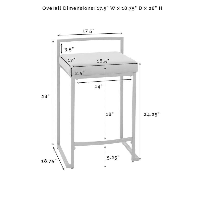 Ensemble de 2 tabourets de bar Crosley Harlowe à hauteur de comptoir
