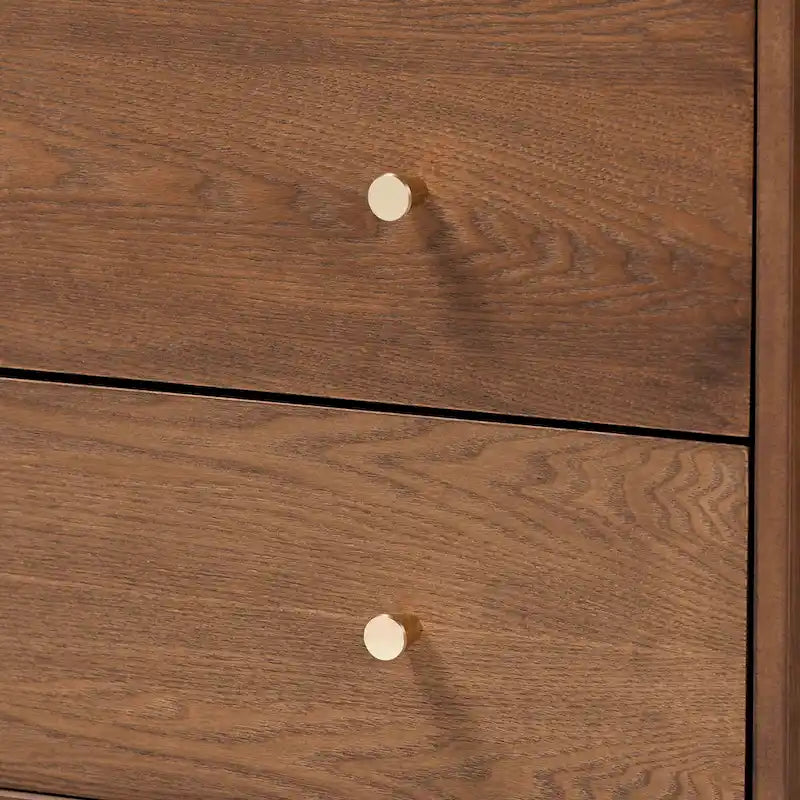 Commode Landis à 4 tiroirs en frêne et noyer, style moderne du milieu du siècle