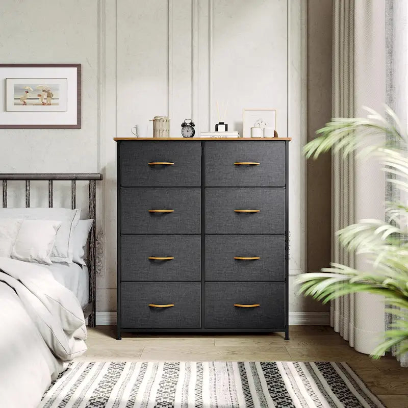 Modern 8-drawers Vertical Fabric Dresser Bedroom Storage Tower