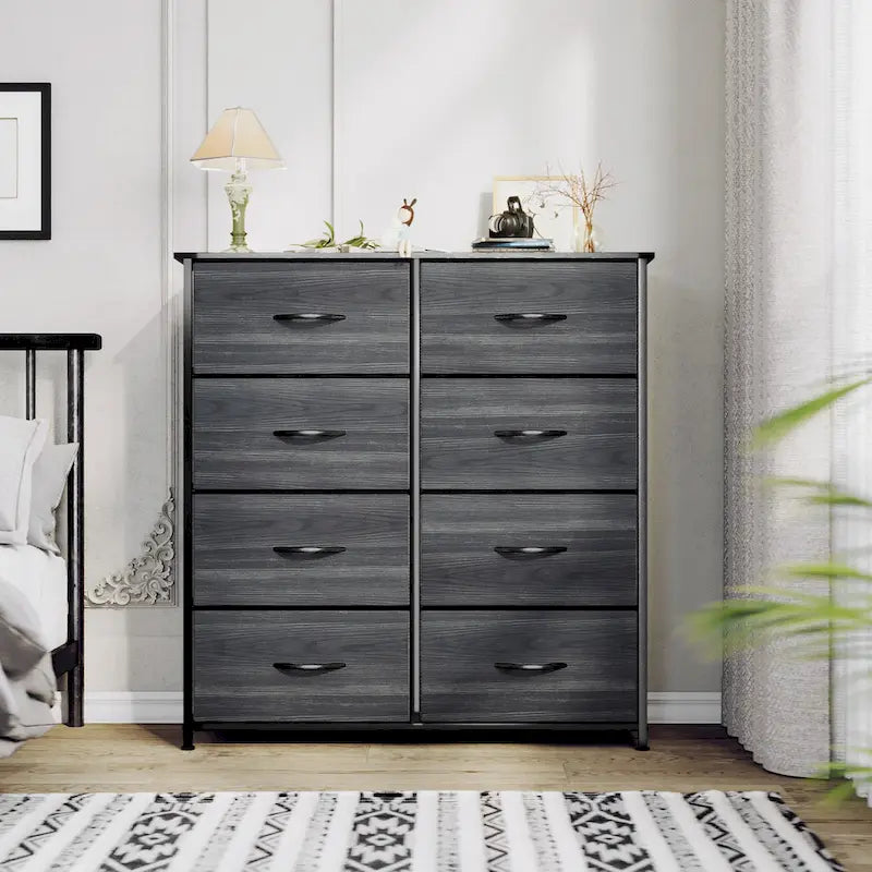 Tour de rangement verticale moderne à 8 tiroirs en tissu pour chambre à coucher