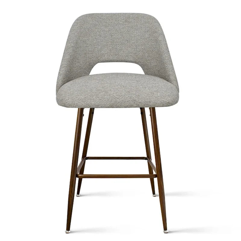 Tabouret de bar moderne rembourré, pieds en noyer (lot de 2)