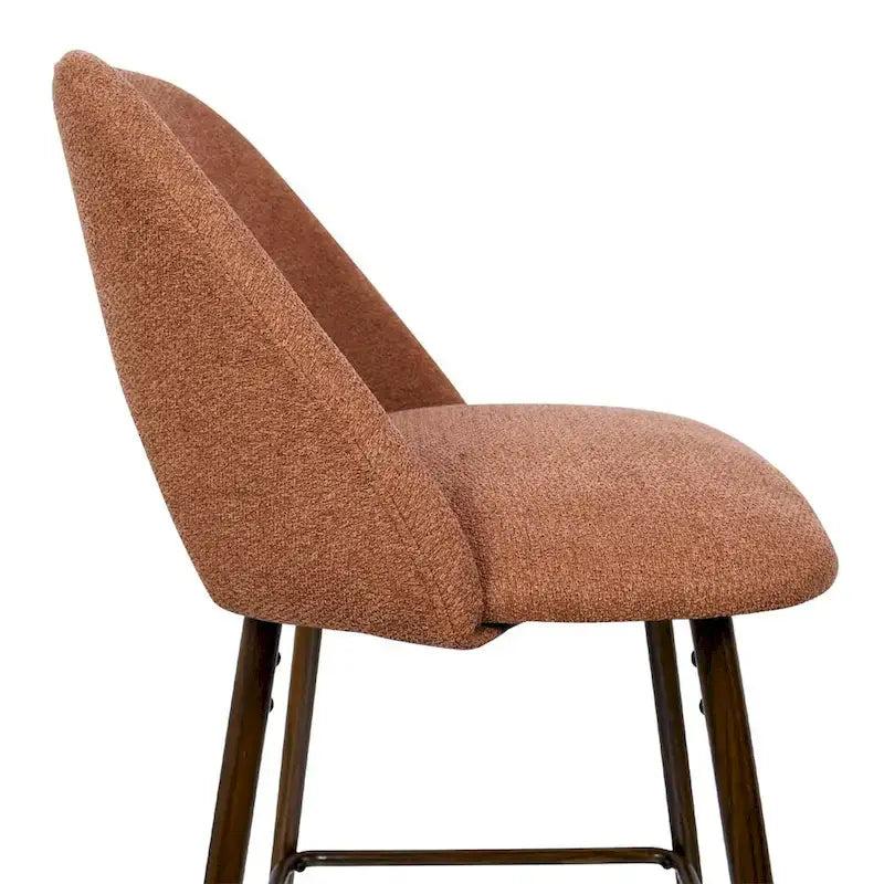 Tabouret de bar moderne rembourré, pieds en noyer (lot de 2)