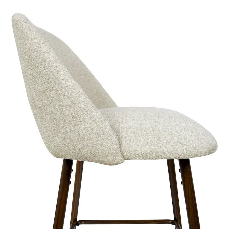 Tabouret de bar moderne rembourré, pieds en noyer (lot de 2)
