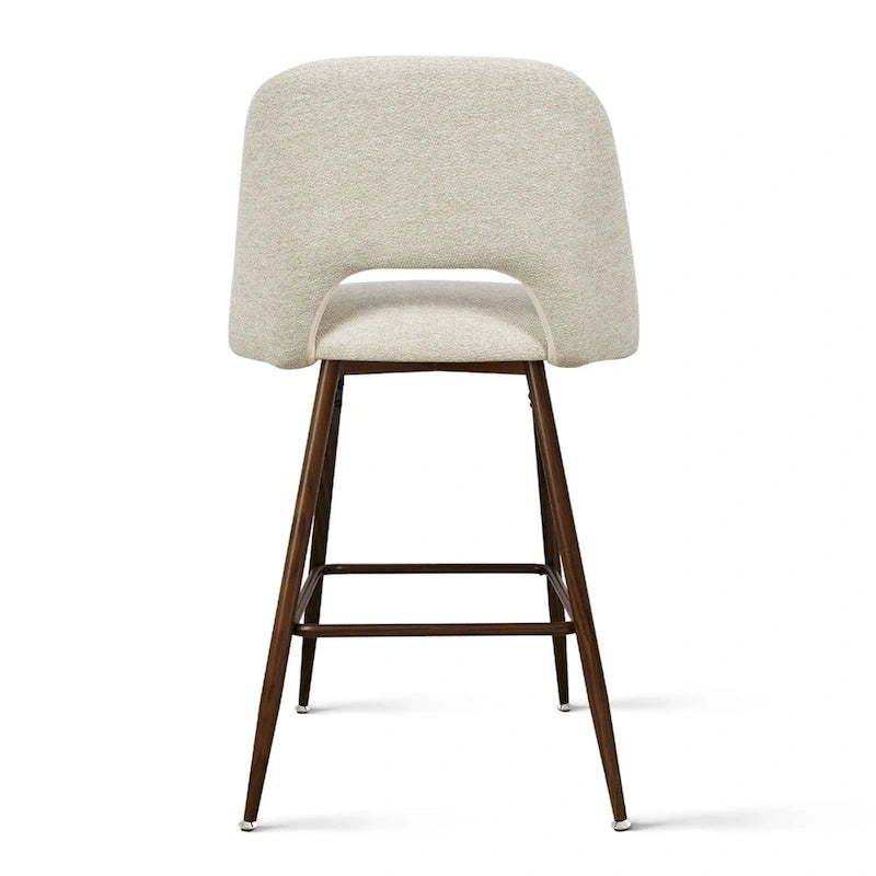 Tabouret de bar moderne rembourré, pieds en noyer (lot de 2)