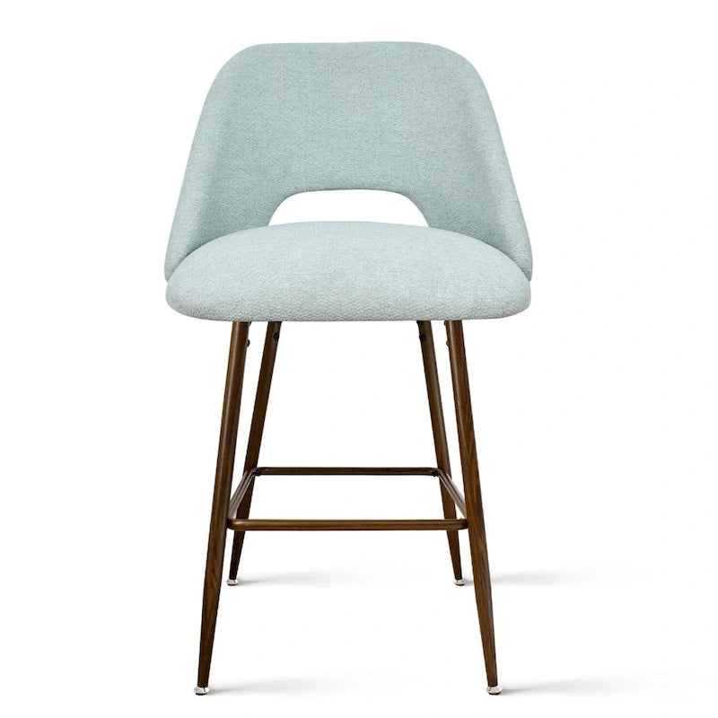 Tabouret de bar moderne rembourré, pieds en noyer (lot de 2)