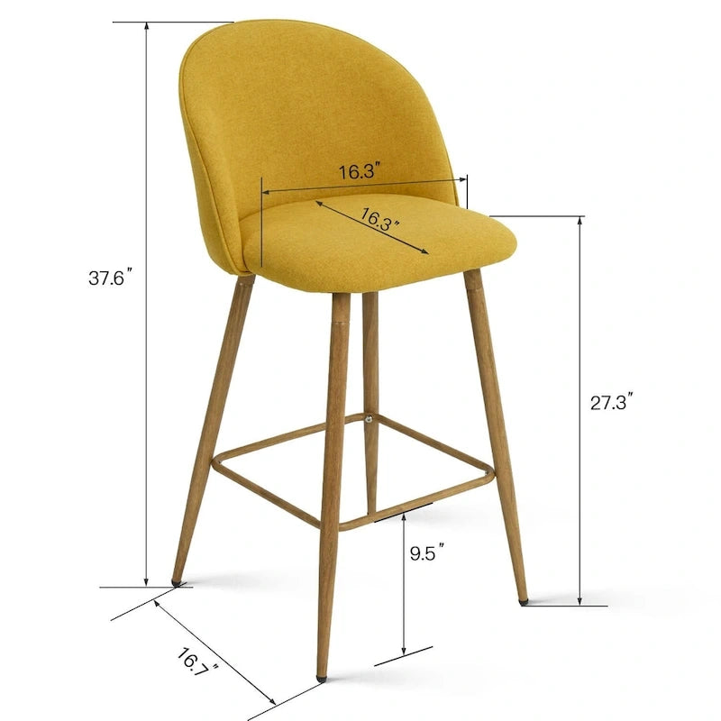 Tabouret de bar rembourré de 66 cm (lot de 2) - 95,5 x 42,4 x 42,9 cm
