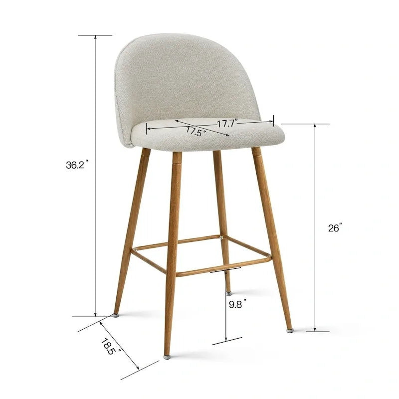 Tabouret de bar rembourré de 66 cm (lot de 2) - 95,5 x 42,4 x 42,9 cm