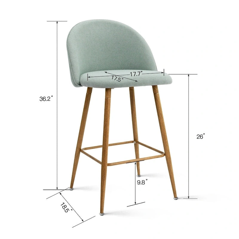 Tabouret de bar rembourré de 66 cm (lot de 2) - 95,5 x 42,4 x 42,9 cm