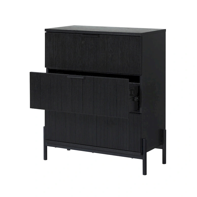 Commode à trois tiroirs Middlebrook Designs avec façades de tiroirs cannelées