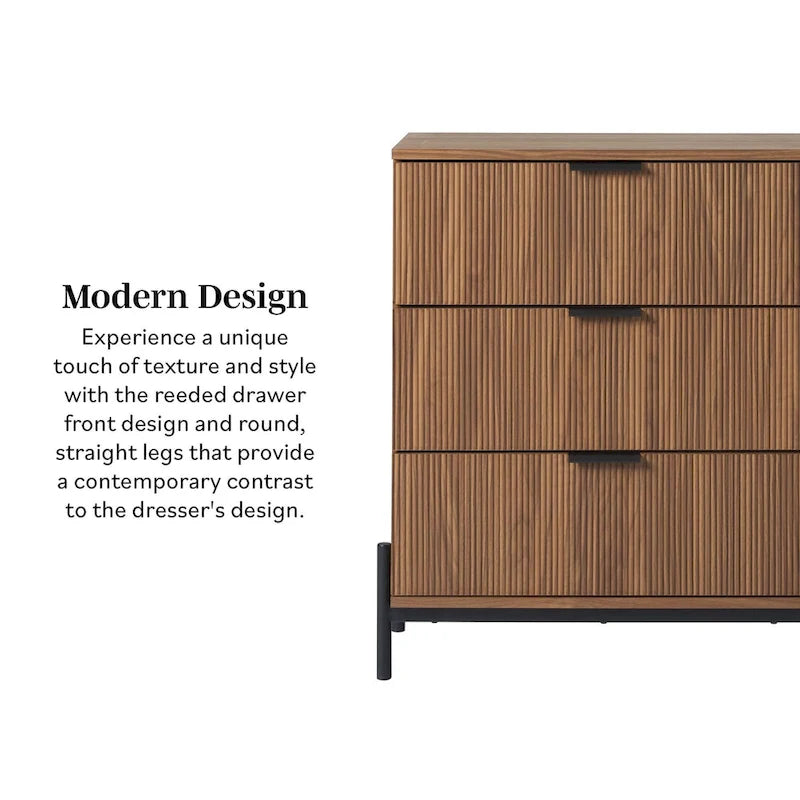 Commode à trois tiroirs Middlebrook Designs avec façades de tiroirs cannelées