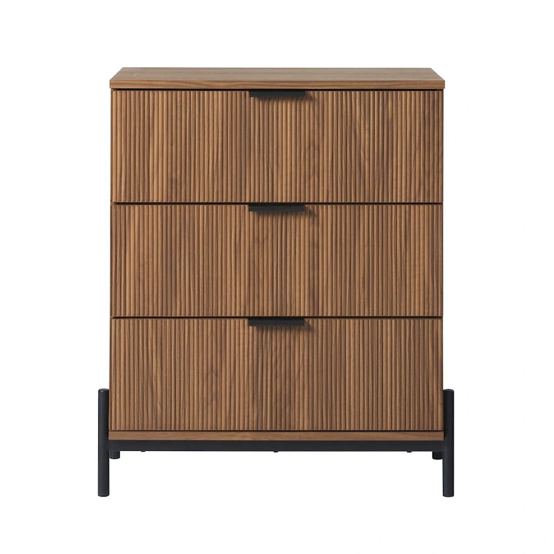 Commode à trois tiroirs Middlebrook Designs avec façades de tiroirs cannelées