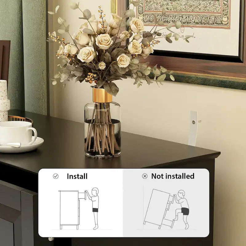 Commode à 5 tiroirs, meuble de rangement haut