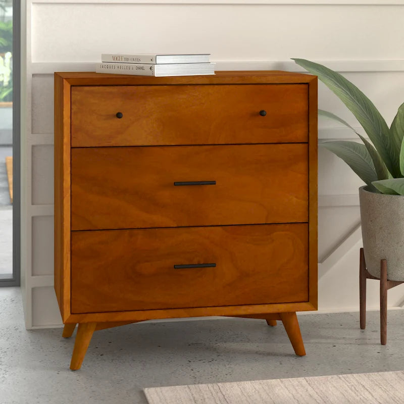 Commode à 3 tiroirs en bois de style milieu du siècle, Carson Carrington Bjaeverskov