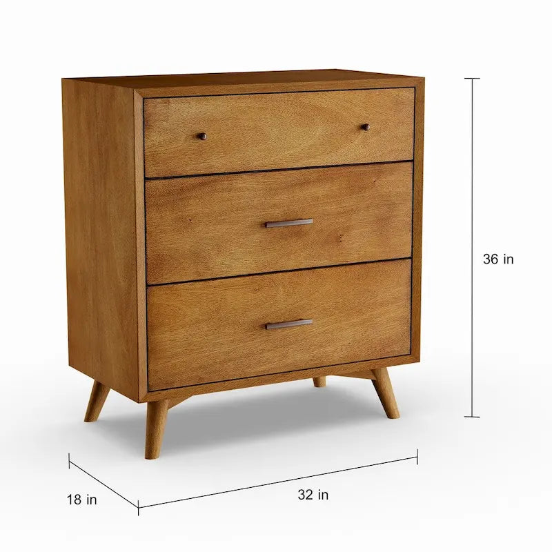 Commode à 3 tiroirs en bois de style milieu du siècle, Carson Carrington Bjaeverskov