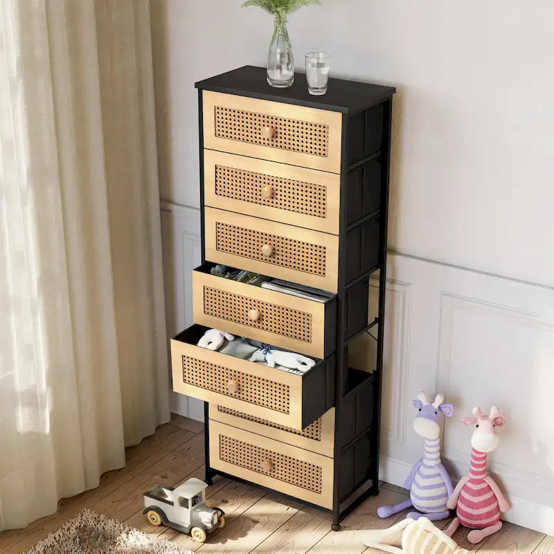 Commode à 7 tiroirs, tour de rangement pour chambre à coucher