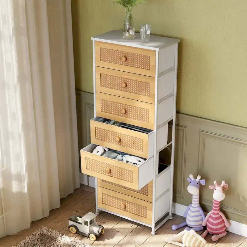 Commode à 7 tiroirs, tour de rangement pour chambre à coucher