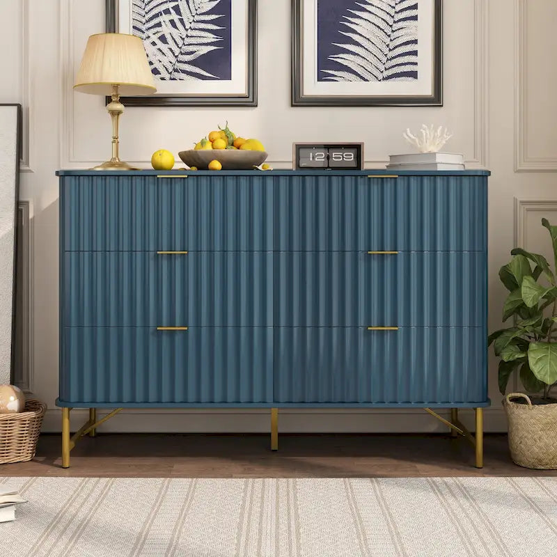 Commode d'appoint moderne Clihome en MDF à 6 tiroirs