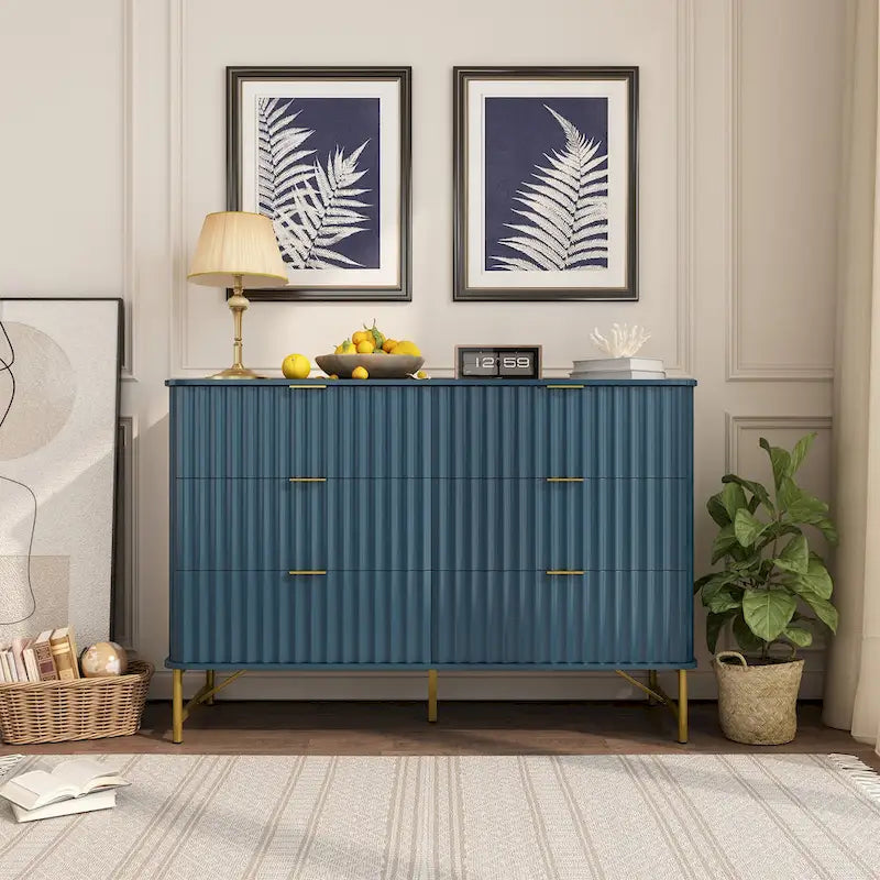 Commode d'appoint moderne Clihome en MDF à 6 tiroirs