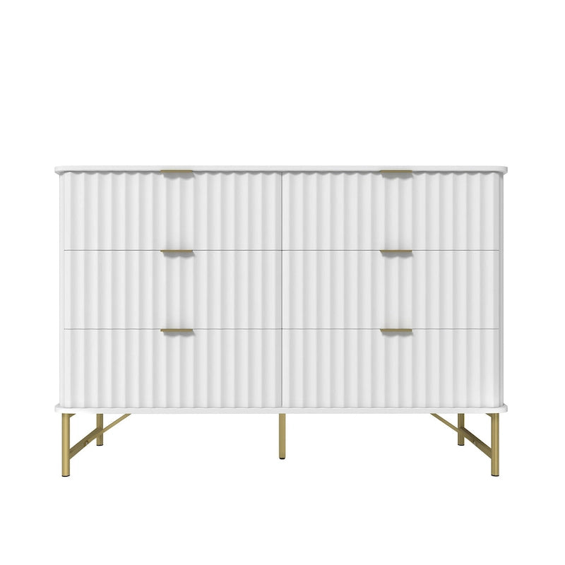Commode d'appoint moderne Clihome en MDF à 6 tiroirs