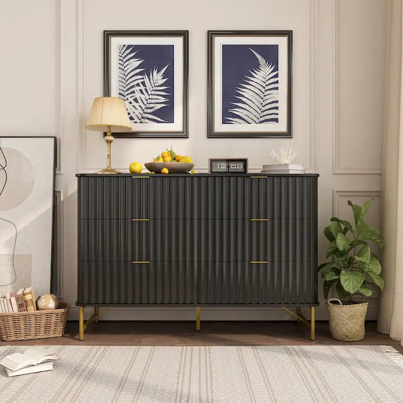 Commode d'appoint moderne Clihome en MDF à 6 tiroirs
