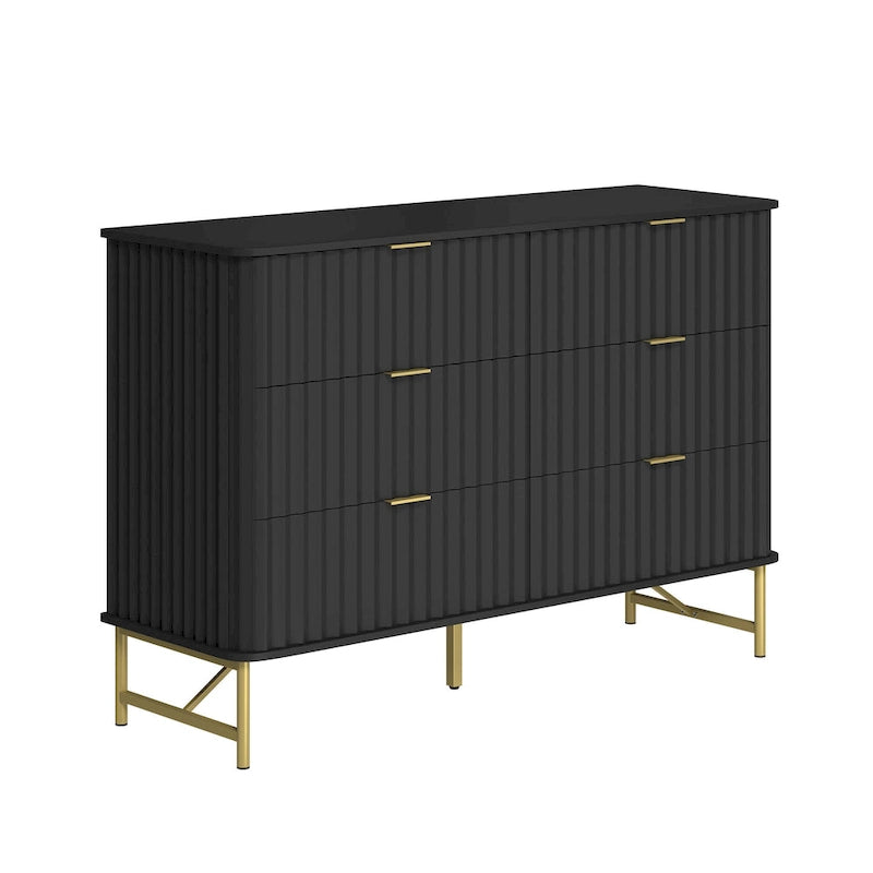 Commode d'appoint moderne Clihome en MDF à 6 tiroirs