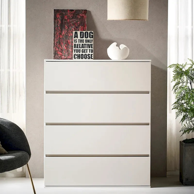 Commode contemporaine en bois à quatre tiroirs Liv